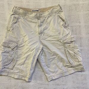 Hollister Mens Cargo Shorts Size 30 Tan Khaki Cotton Twill Multi-Pocket Casual